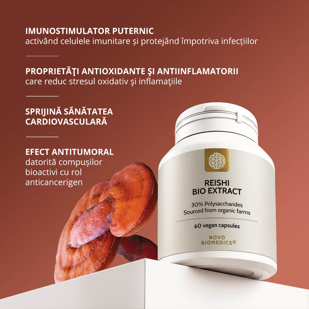 Reishi Bio Extract – imagine informativă despre beneficiile extractului de Reishi (Ganoderma lucidum)
